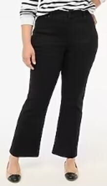 J. Crew Factory Flare Crop Black Jeans In All-Day Stretch Size 32 NWOT